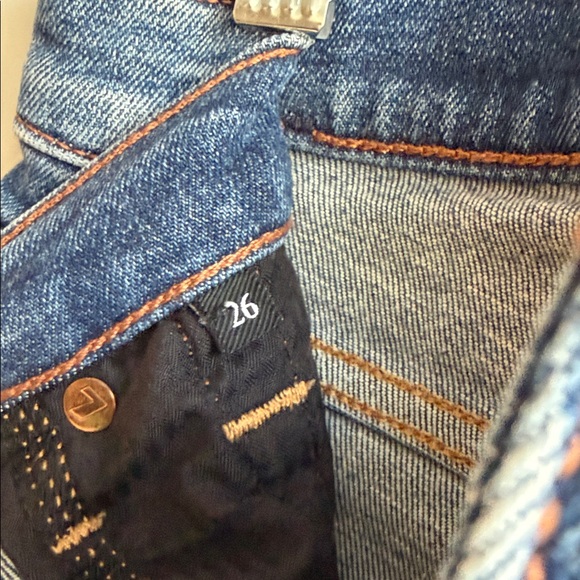 7 For All Mankind Blue Flare Jeans - Picture 5 of 7